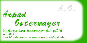 arpad ostermayer business card